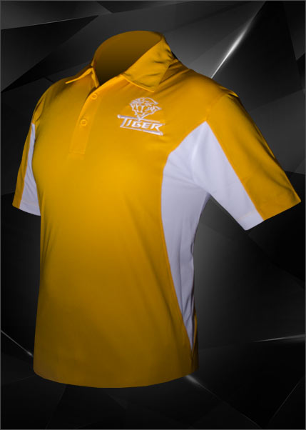 Tiger Men's Polo- Gold/White