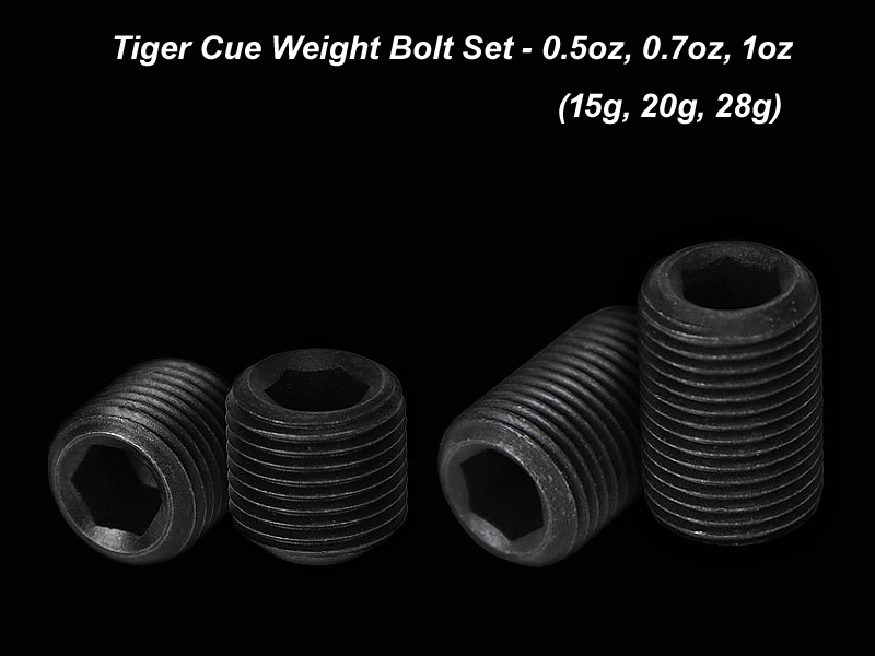 Tiger Cue Weight Bolt Set-0.5oz, 0.7oz, 1oz